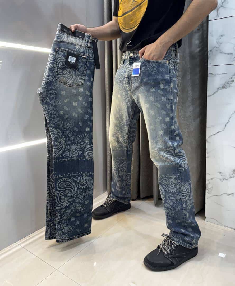 Amir i Greenish All Over Print Imported Designer Denim Main image