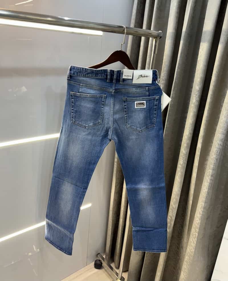 Balmai n Paris Mid Blue Pocket Logo Imported Denim Main image