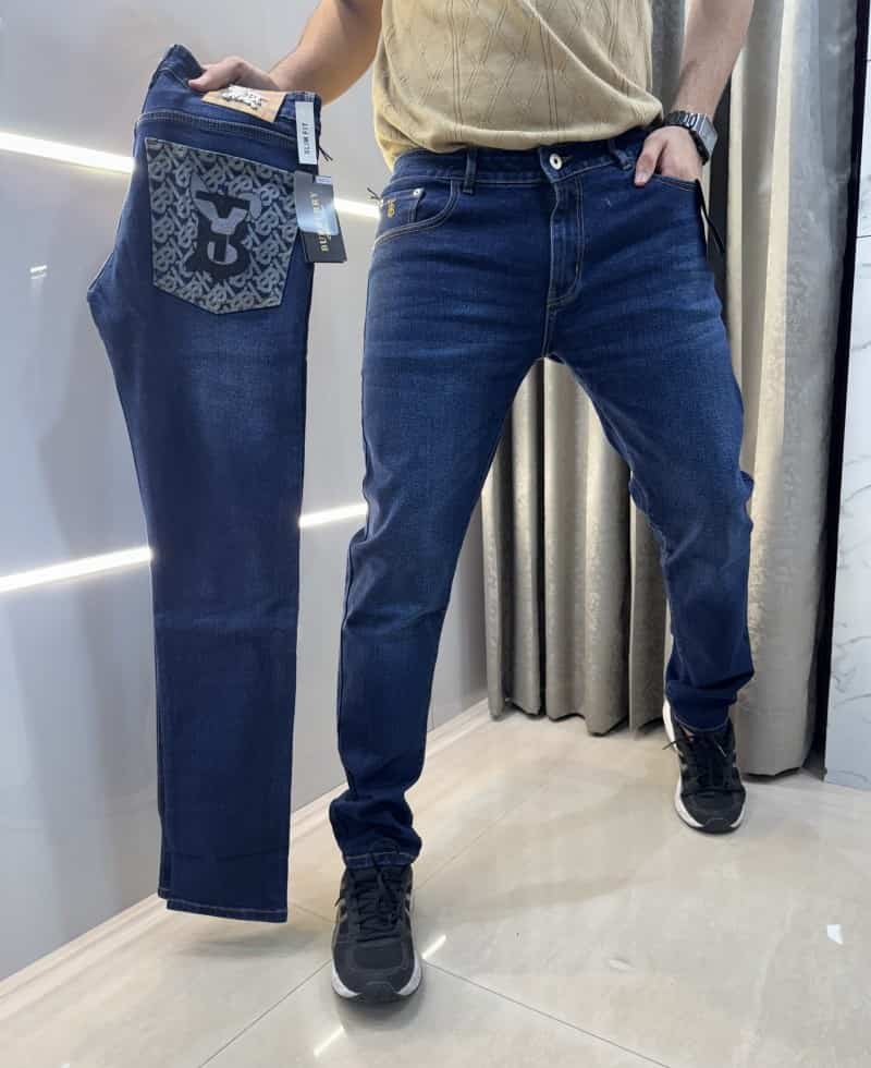 Burberr y Dark Blue Pocket Embroidery Imported Denim Main image