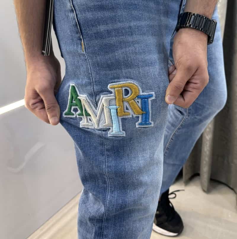 Amir i Vintage Shade Embroidery Work Imported Hyperflex.. Denim