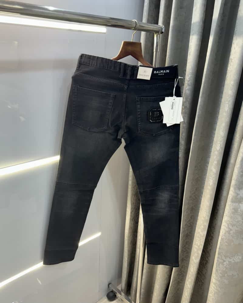 Balmai n Paris Carbon black Pocket Logo Work Imported Biker Denim Main image