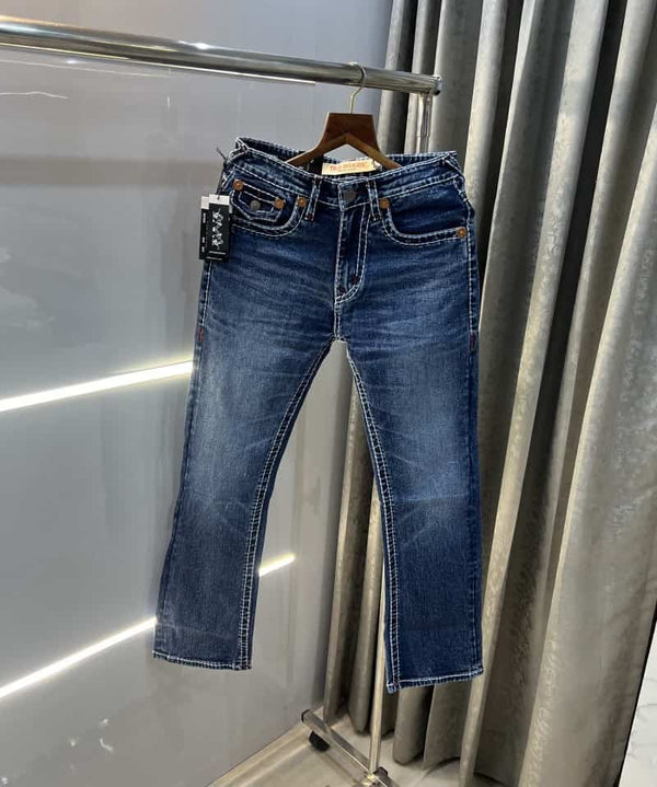 True Religion Mid Blue Imported Premium Straight Fit Denim