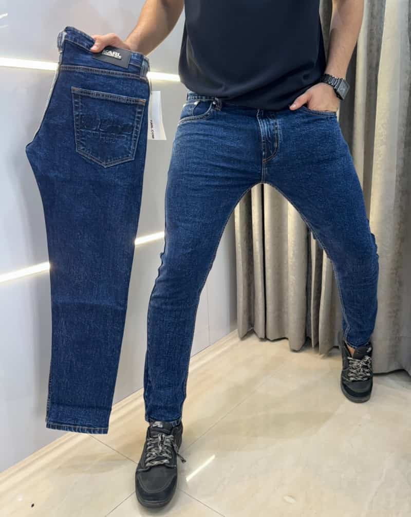 Karl Lagerfeld Dark Blue Embroidery Work Imported Premium Denim Main image