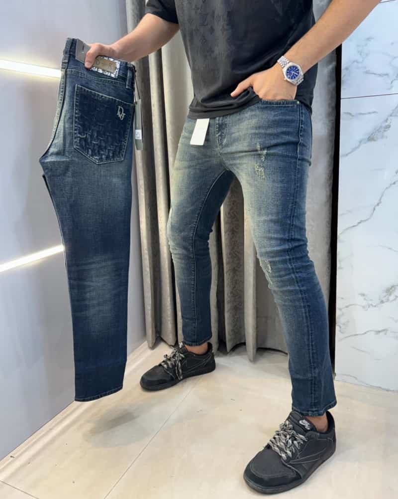 Christian Dio r Greenish Pocket Embroidery Work Imported Hyperflex Denim