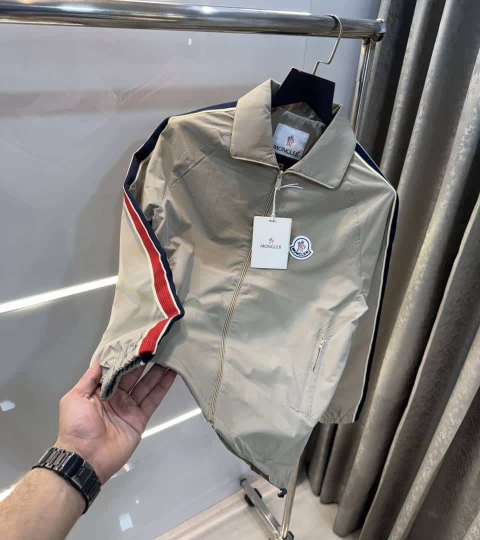 Moncle r Beige Logo Work Imported Premium Bomber Jacket Main image