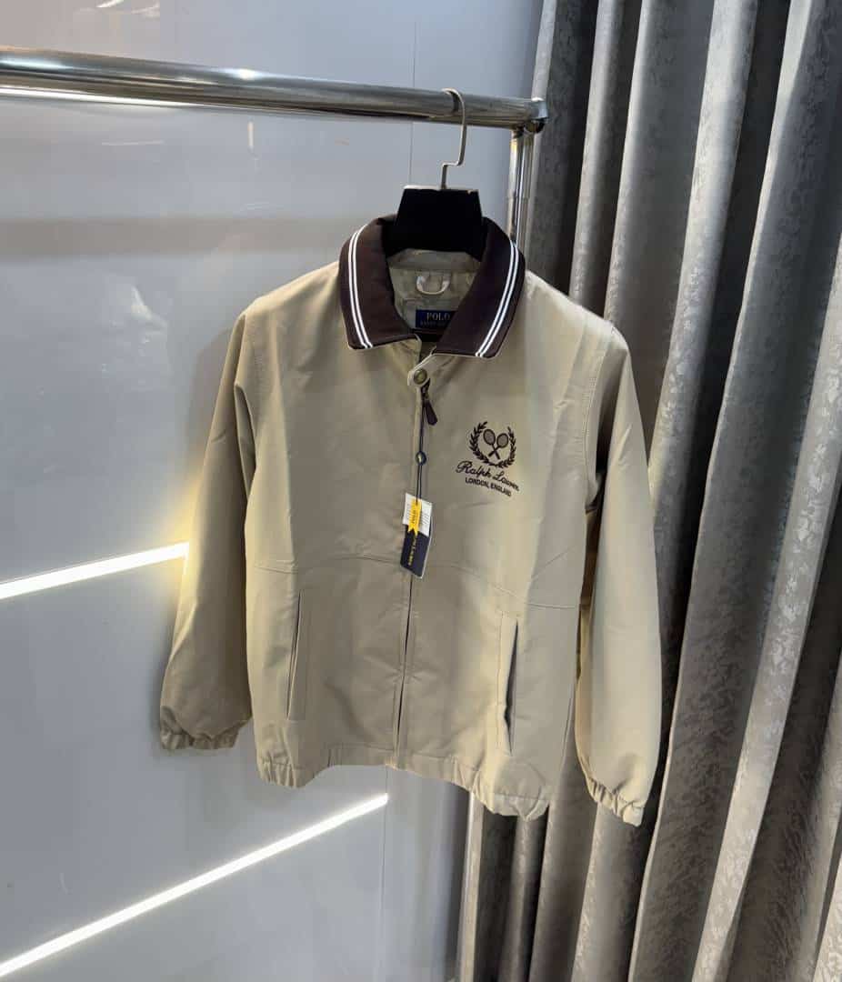 Ralp h Lauren Beige Tennis Club Edition Imported Premium Bomber Jacket Main image