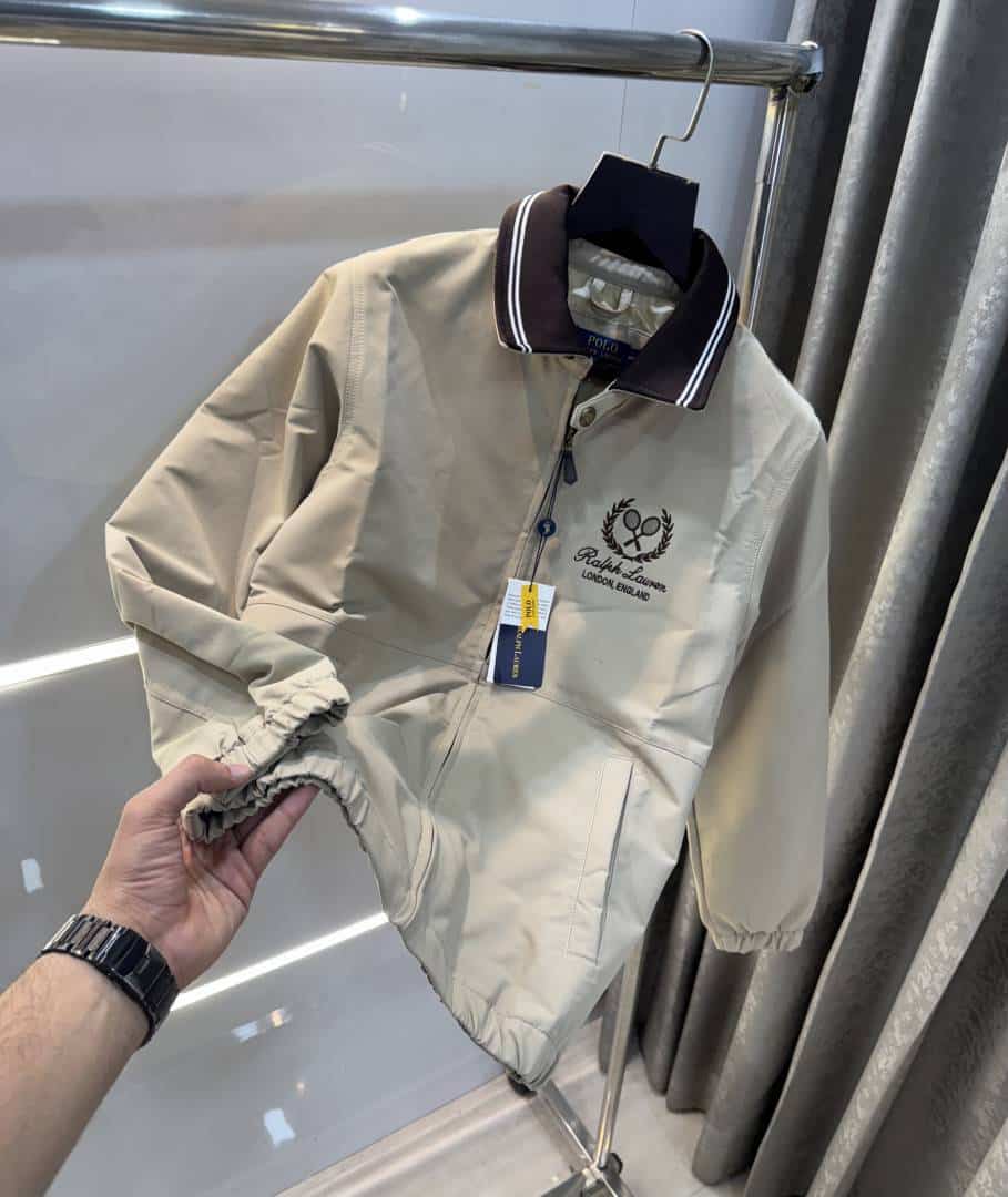 Ralp h Lauren Beige Tennis Club Edition Imported Premium Bomber Jacket Secondary image
