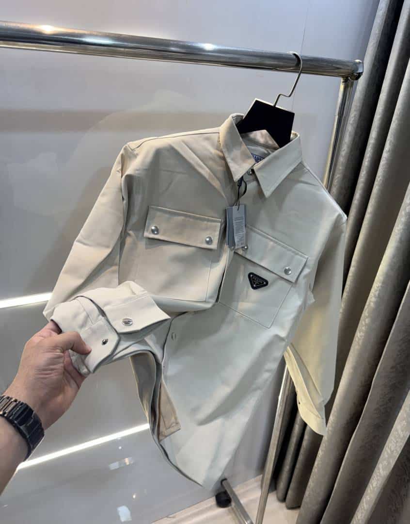 Prad a Milano Cream Steel Logo Premium Shacket Main image