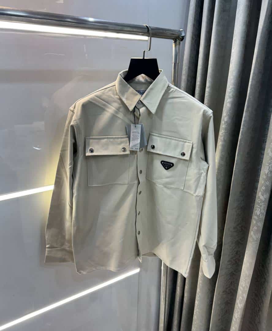 Prad a Milano Cream Steel Logo Premium Shacket Secondary image