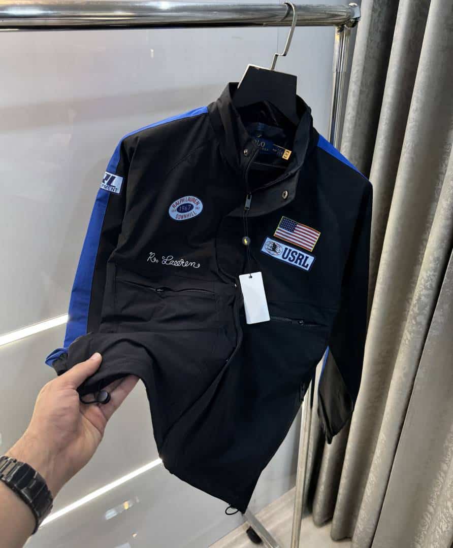 Ralp h Lauren Black Imported Premium WindBreaker Jacket