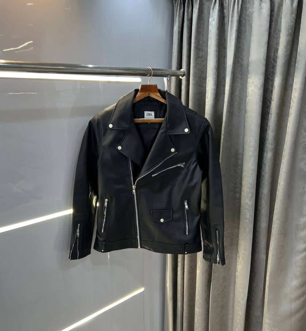 Zar a Black Cross Zip Premium leather Jacket