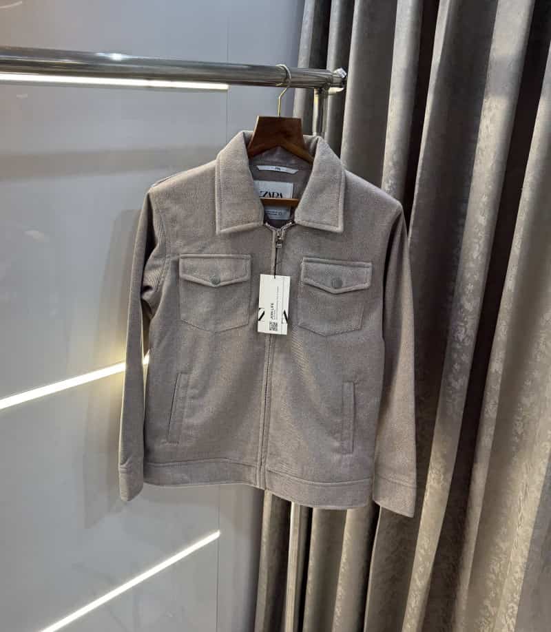 Zar a Light Beige Classic Premium Bomber Jacket