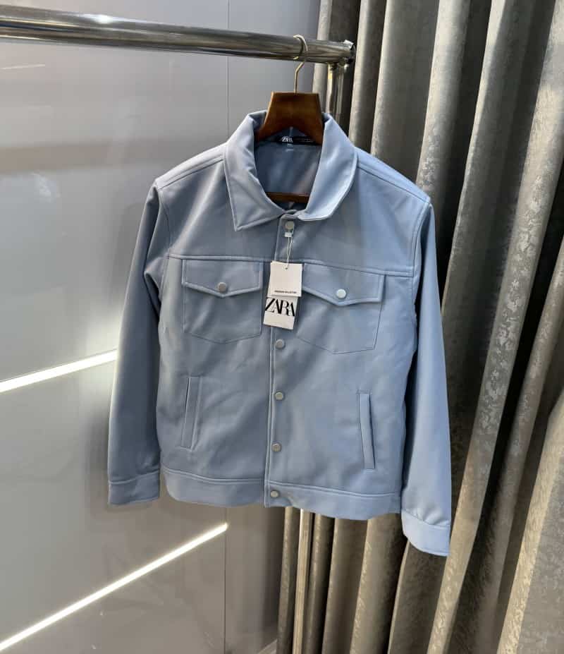 Zar a Sky Blue Premium Classic Bomber Jacket