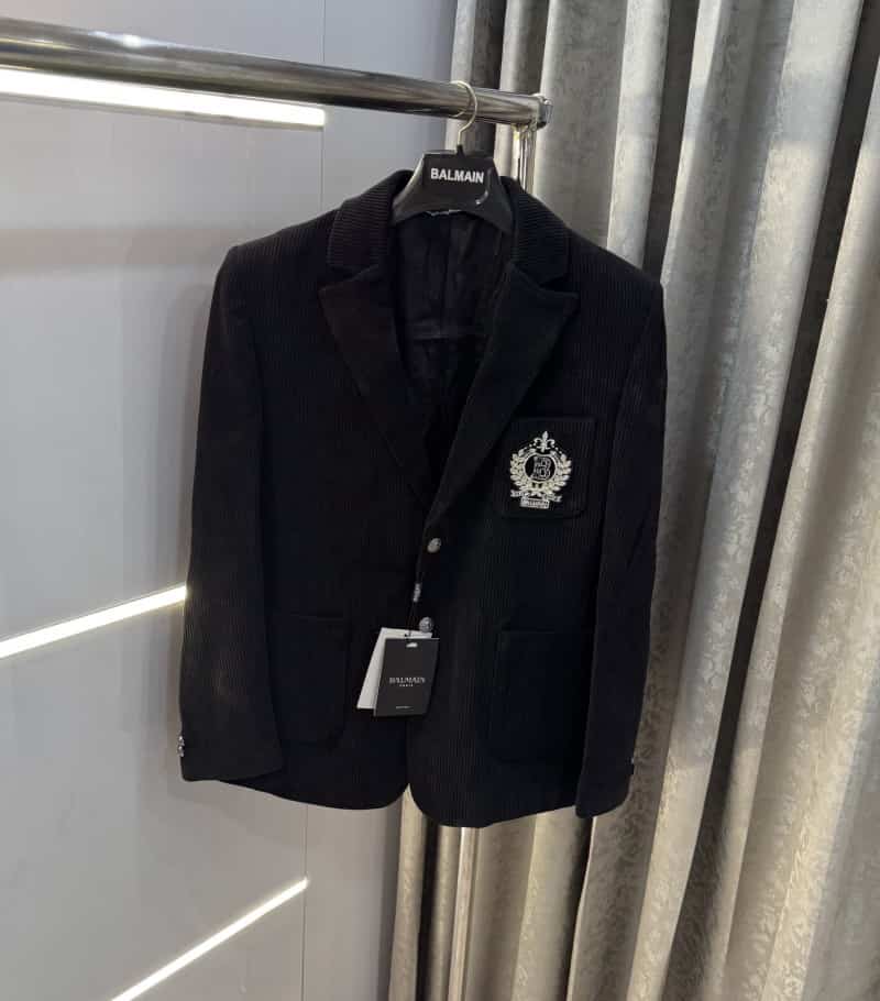 Balmai n Paris Black Embroidery Logo Imported Premium Blazer Secondary image