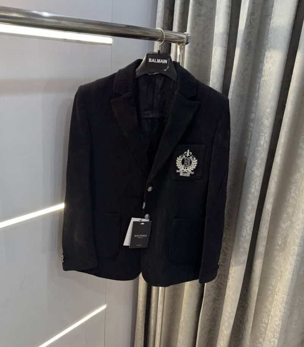 Balmai n Paris Black Embroidery Logo Imported Premium Blazer