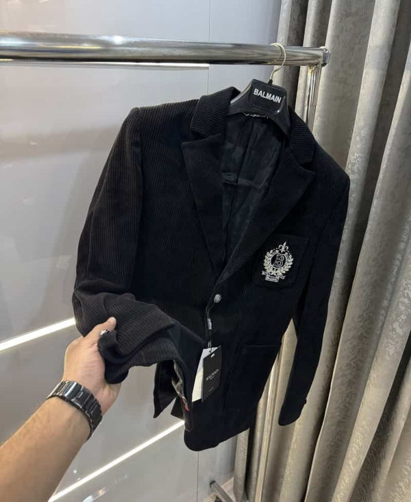 Balmai n Paris Black Embroidery Logo Imported Premium Blazer