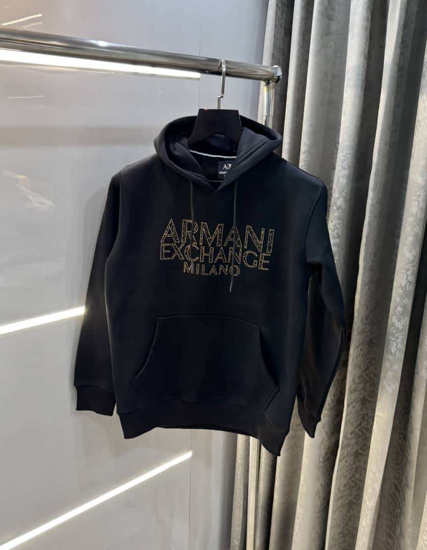 Arman i Exchange Black Logo Print Premium Hoodie Secondary image