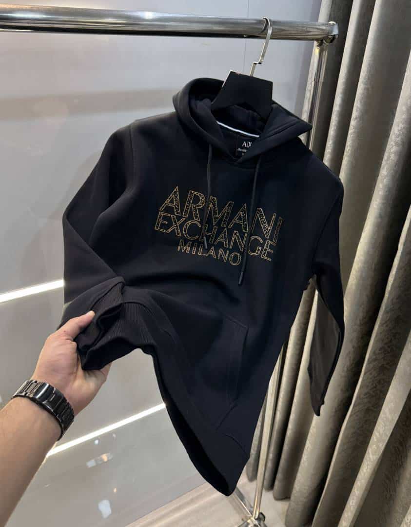 Arman i Exchange Black Logo Print Premium Hoodie
