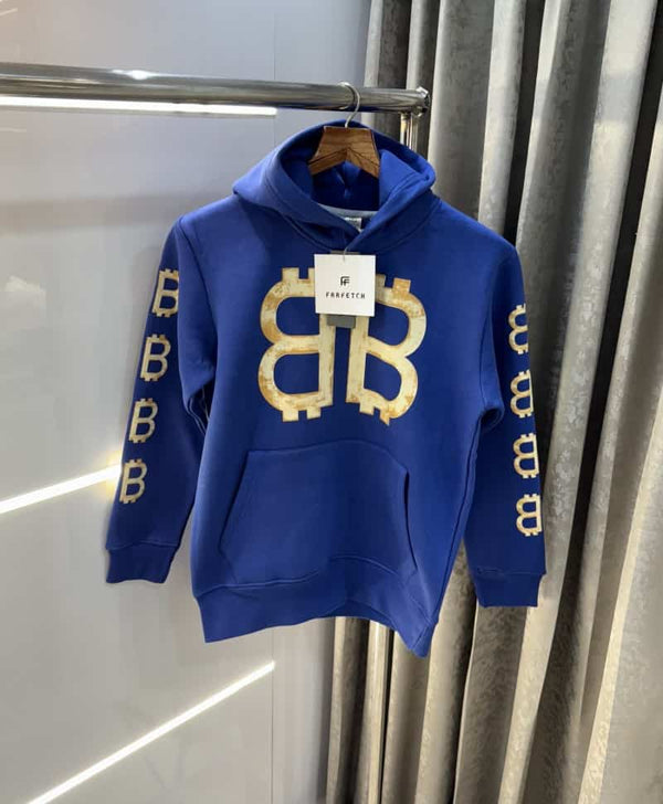 Balenciag a Blue Printed Imported Premium Hoodie