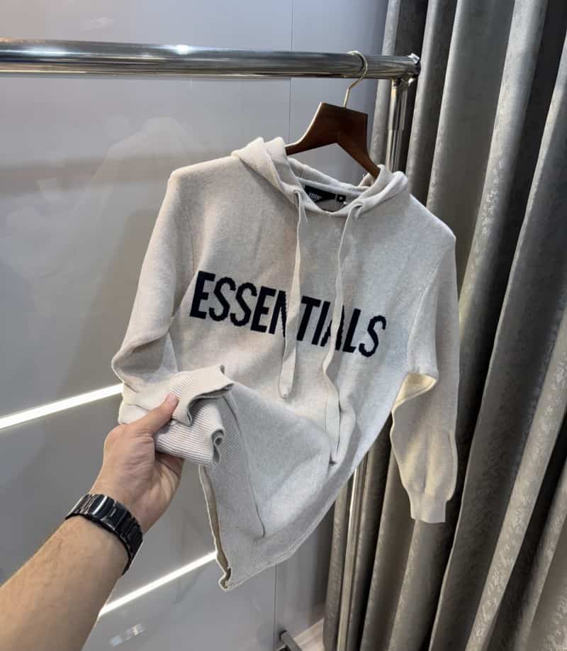 Essential Cream Imported Knitted Hoodie