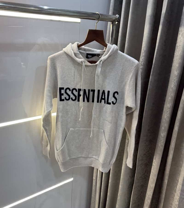 Essential Cream Imported Knitted Hoodie