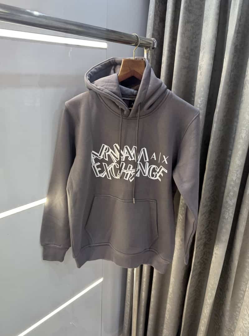 Arman i Exchange Grey Logo Print Imported Premium Hoodie Secondary image