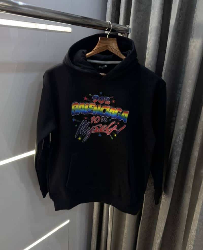Balenciag a Black Logo Print Imported Premium Hoodie Secondary image