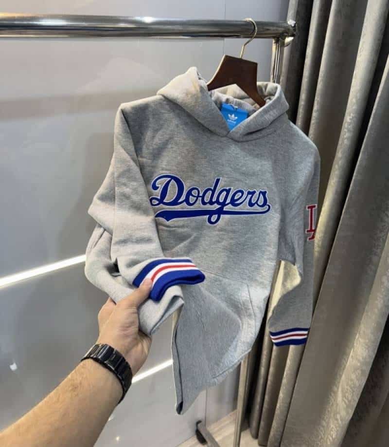 Adida s Dodgers Edition Grey Embroidery Logo Imported Hoodie