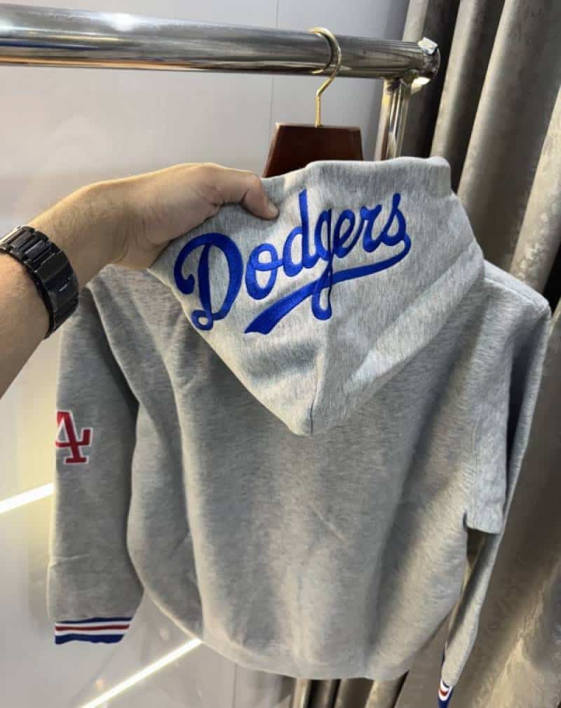 Adida s Dodgers Edition Grey Embroidery Logo Imported Hoodie