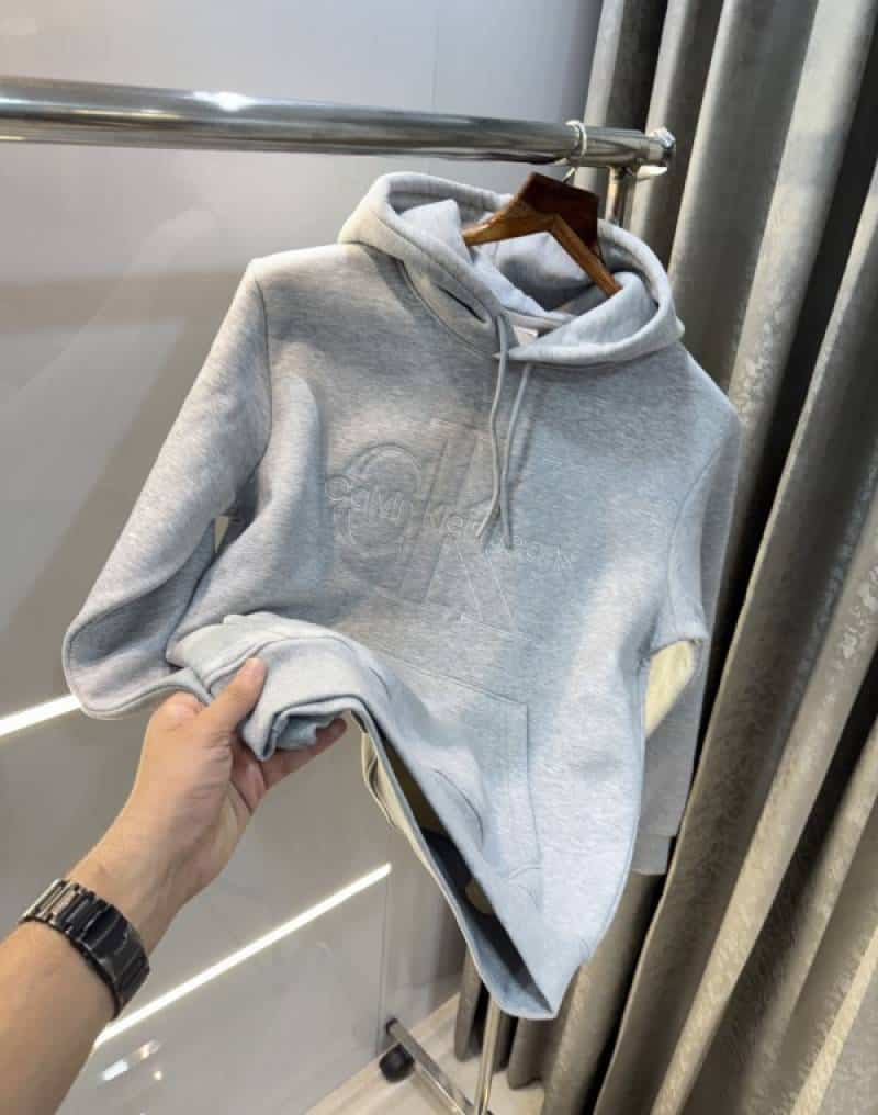 Calvin Klei n Grey Embroidery Logo Premium Hoodie Secondary image