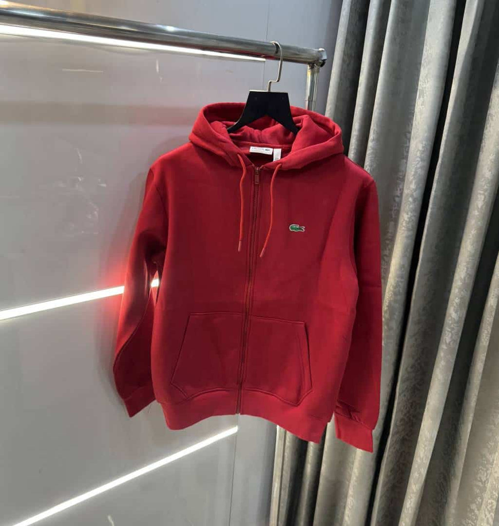 Lacost e Red Embroidery Logo Premium Zipper Jacket