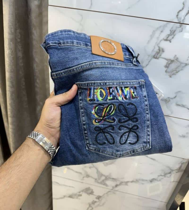 LoeWe Blue Embroidery Logo Imported Denim