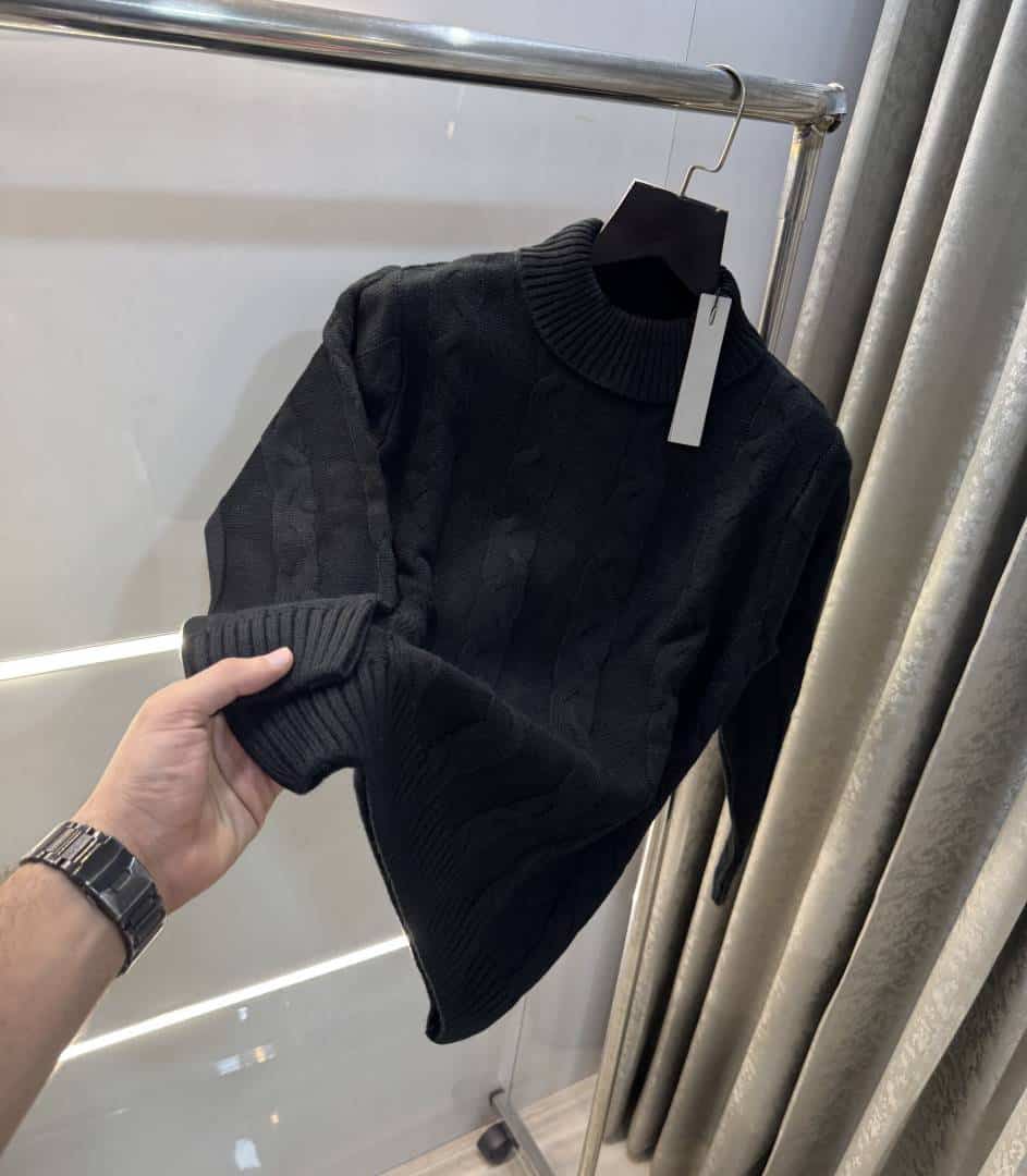 Essentia l Black Imported Knitted Turtle Kneck Pull Over Main image