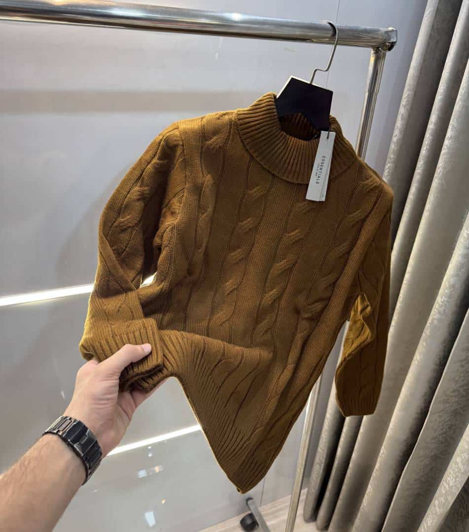 Essential Light Brown Imported Knitted Turtle Kneck Pull Over Main image