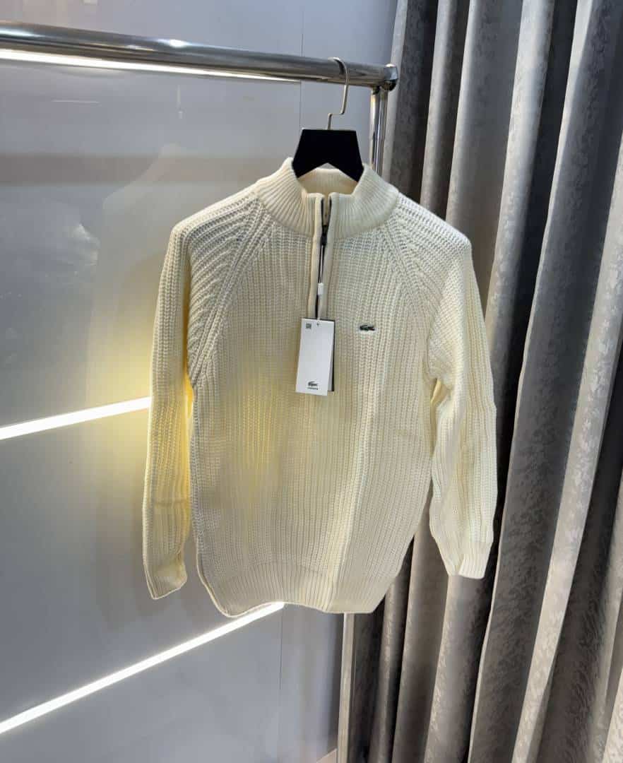 Lacost e Cream Embroidery Logo Imported Knitted Premium Pull Over