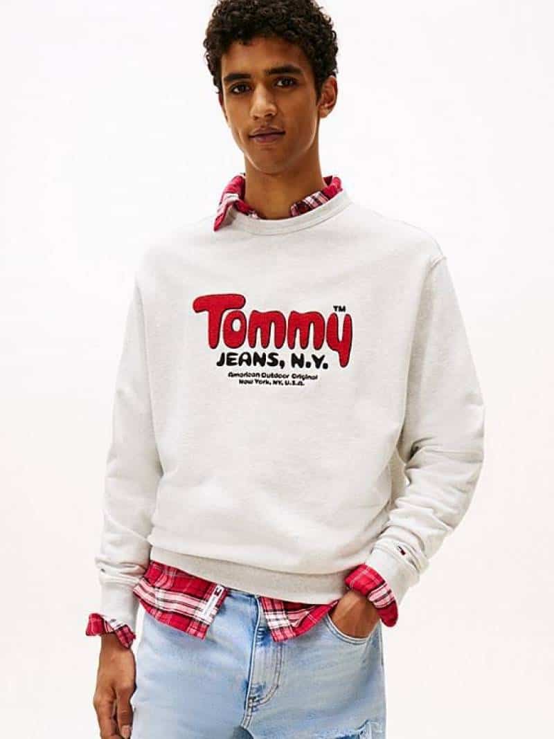 Tommy Hilfiger Cream Logo Work Premium Sweatshirt