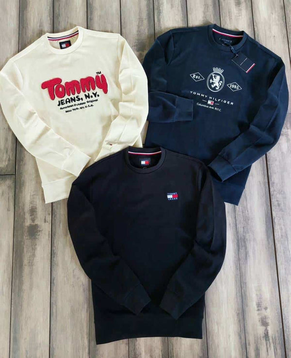 Tommy Hilfiger Cream Logo Work Premium Sweatshirt