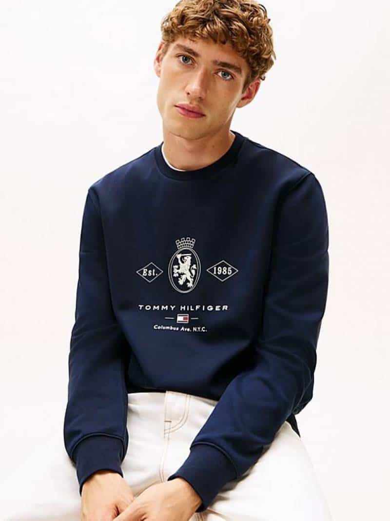 Tomm  Hilfiger Navy Blue Logo Work Premium Sweatshirt Main image