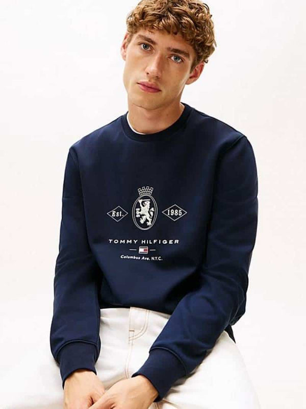 Tomm  Hilfiger Navy Blue Logo Work Premium Sweatshirt
