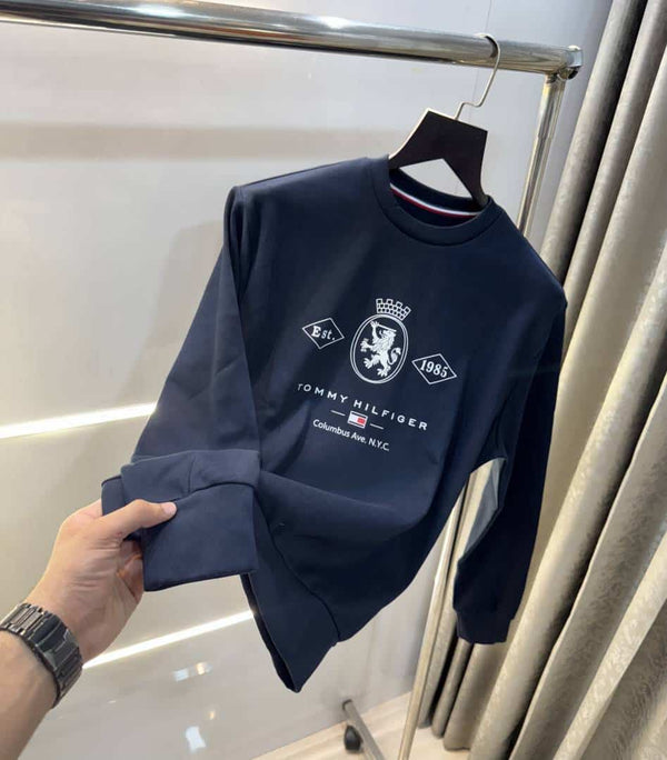 Tomm  Hilfiger Navy Blue Logo Work Premium Sweatshirt