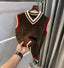 Ralp. Lauren Brown Premium Knitted Sleeveless Pull Over