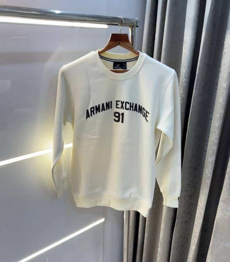 Arman i Exchange Cream Logo Print Premium Classic Sweatshirt