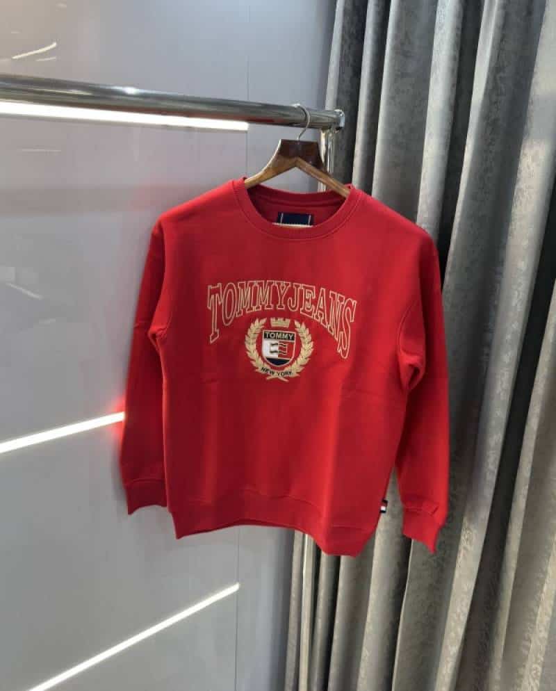 Tommy  Hilfiger Red Embroidery Logo Premium Sweatshirt