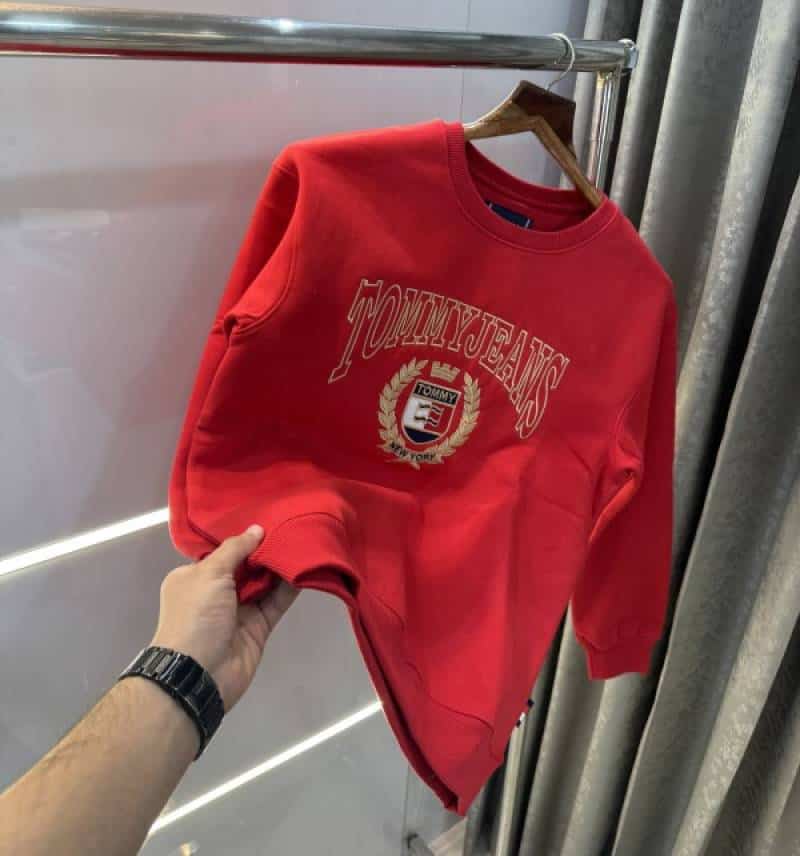 Tommy  Hilfiger Red Embroidery Logo Premium Sweatshirt