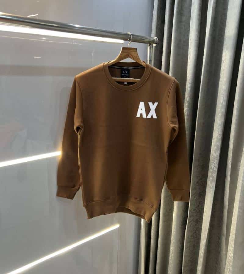 Armani Exchange Brown Logo Print Premium Classic Sweatshirt Secondary image