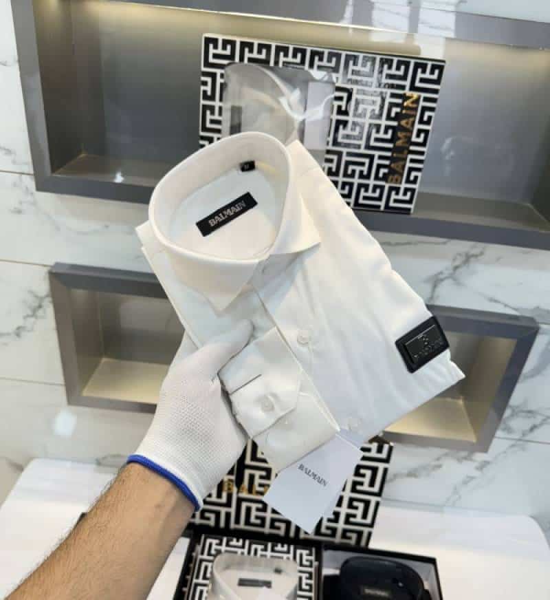 Balmai n Paris White Back Print Shirt With Premium BoX Packing And Carry Bag