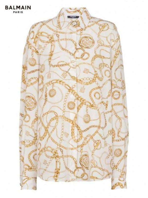 Balmai n Paris Cream Printed Shirt With Premium Box Packing And Carry Bag