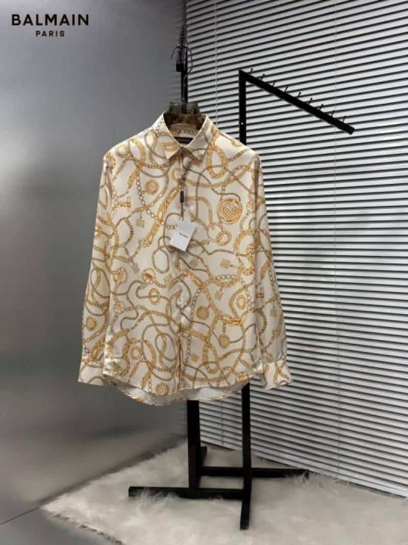 Balmai n Paris Cream Printed Shirt With Premium Box Packing And Carry Bag Secondary image