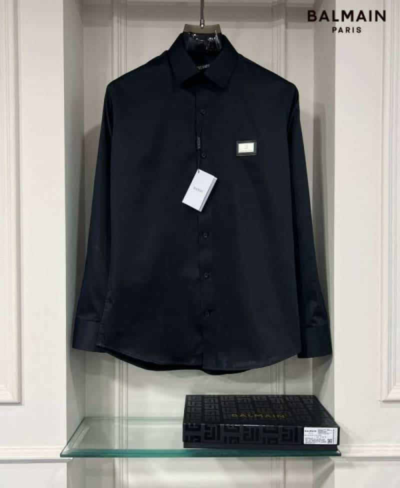 Balmai n Paris Black Back Print Shirt With Premium Bo_x Packing And Carry Bag