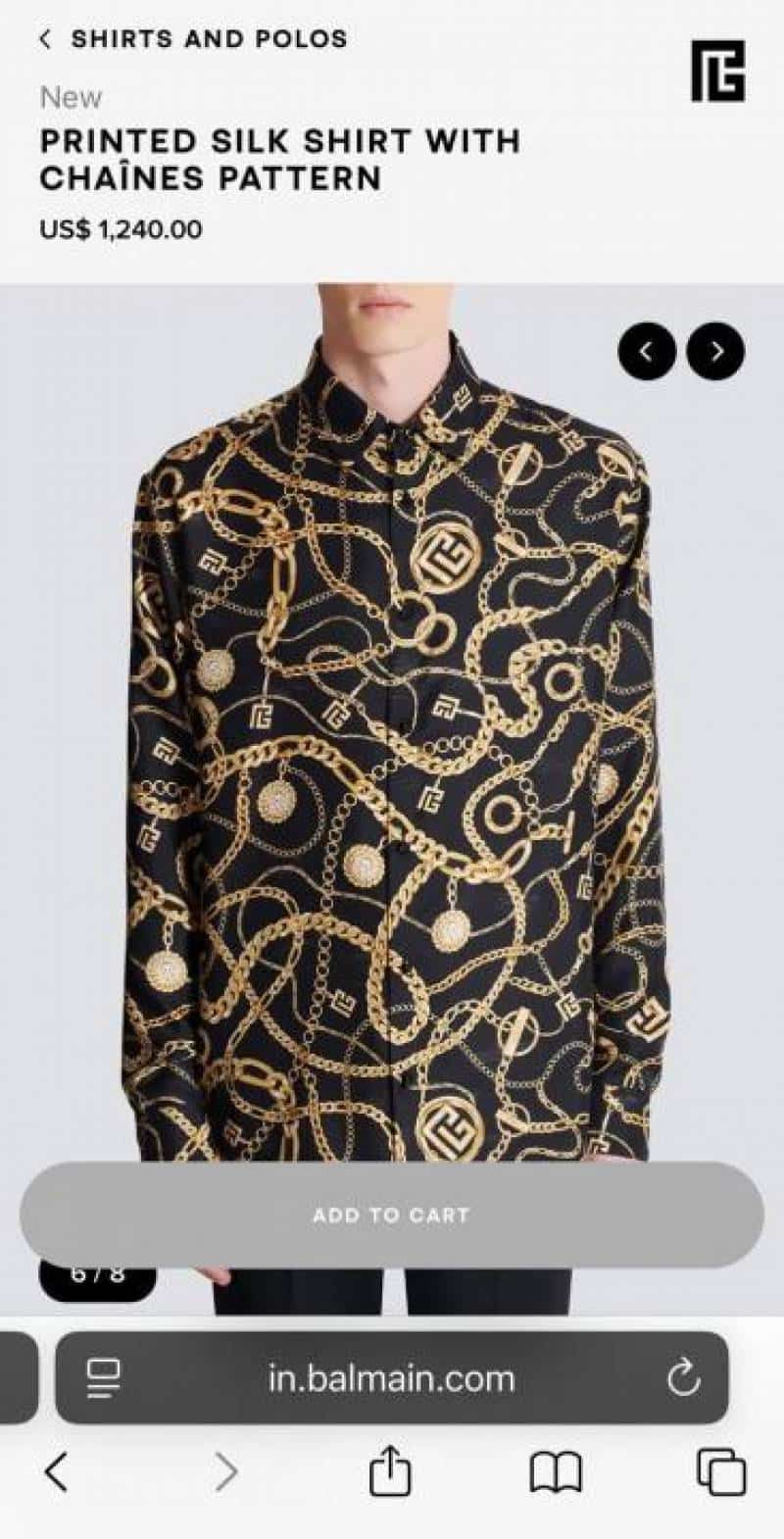 Balmai n Paris Black Printed Shirt With Premium Box Packing And Carry Bag Secondary image